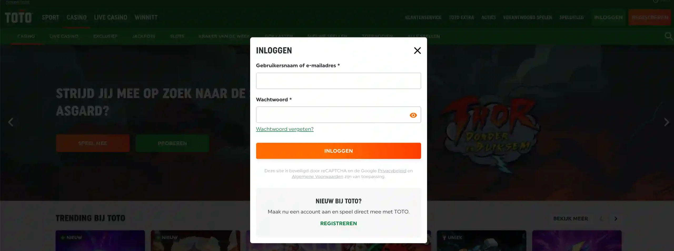 toto casino inloggen